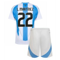Argentina Lautaro Martinez #22 Hjemmedraktsett Barn Copa America 2024 Kortermet (+ Korte bukser)